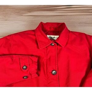 Vintage Eddie Bauer Puffer‎ Jacket Womens Small Red Goose Down Parka 90s Coat